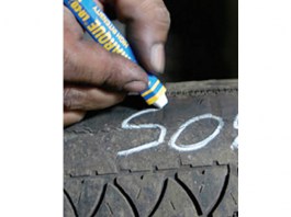 Маркер промышл. на основе твердой краски для шин MARKAL белый