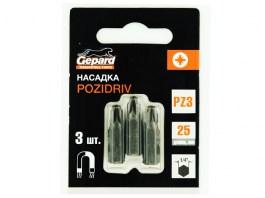 Насадка крестообразная PZ3 25 мм 3 шт GEPARD