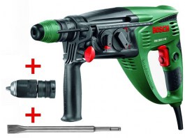 Перфоратор BOSCH PBH 3000-2 FRE в чем. + аксессуары (750 Вт, 2.8 Дж, 3 реж., патрон SDS-plus, быстросъемн., БЗП в комплекте, вес 3.3 кг) (0603394220)