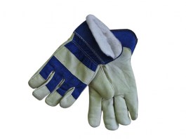 Перчатки кожанные комбинированные утеплённые «Хватка» (С0301)