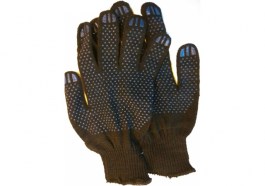 Перчатки х/б с ПВХ 10класс (черные) (403) (Континент-Сити)