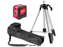 Нивелир лазерный WORTEX LL 0210 K со штативом в кор. (проекция: крест, до 10 м, +/- 3 мм, резьба 1/4«) (LL021032114)
