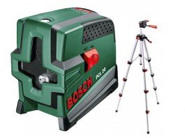 Нивелир лазерный BOSCH PCL 20 со штативом и держателем в кор. (проекция: крест, до 20 м, +/- 10 мм, резьба 1/4«) (0603008221)