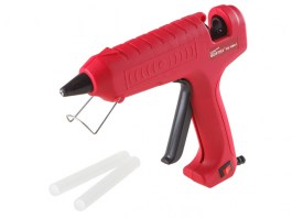 Пистолет клеевой WORTEX GG 1180-1 в блистере + 2 клеевых стержня (80 Вт, 11 мм, кнопка вкл/выкл на рукоятке) (GG1180100011)