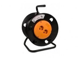 Удлинитель на катушке 40м (2 роз., 3,5кВт, з/к, ПВС), УС1-23105, Бриль (3,5кВт; провод 3х1,5мм2; з/к - с заземляющим контактом) (19154) (ИПБриль)