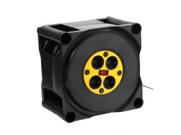 Удлинитель на катушке 50м (4 роз., 3.5кВт, з/к, ПВС), УС1-43117, Бриль (3,5кВт; провод 3х1,5мм2; з/к - с заземляющим контактом) (16275) (ИПБриль)