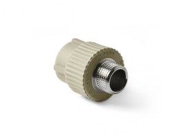 Муфта полипропил. PP-R комбинир. наружн. резьба Серая 32-3/4 PRO AQUA (PA23016PG)