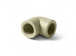 Угольник полипропил. PP-R 90 градусов Серый 25мм. PRO AQUA (PA13010PG)