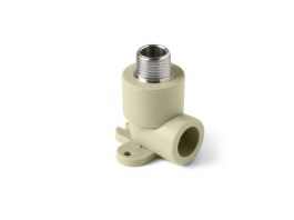 Угольник полипропил. с креплением комбинированный PPR НР Серый 25-1/2 PRO AQUA (PA28112PG)