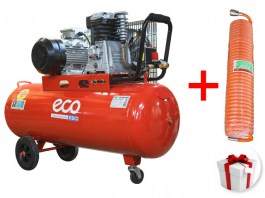 Компрессор ECO AE-1000-30HD АКЦИЯ! + Шланг полиурет. спиральный ф 8/12 мм AHU-208 (540 л/мин, 10 атм, поршневой, масляный, ресив. 100 л, 380 В, 3.00 к (AE-1000-30HDA1)