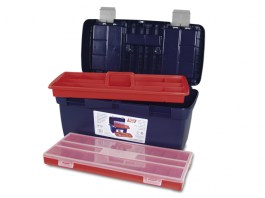 Ящик для инструмента пластмассовый 58x29x29см (с лотком и органайзером) (мет. замки) (118005) (TAYG)