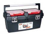 Ящик для инструмента пластмассовый 60x30,5x29,5см (с лотком) (алюм.рукоятка, мет. замки) (167003) (TAYG)