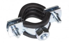 Хомут оцинкованный с гайкой